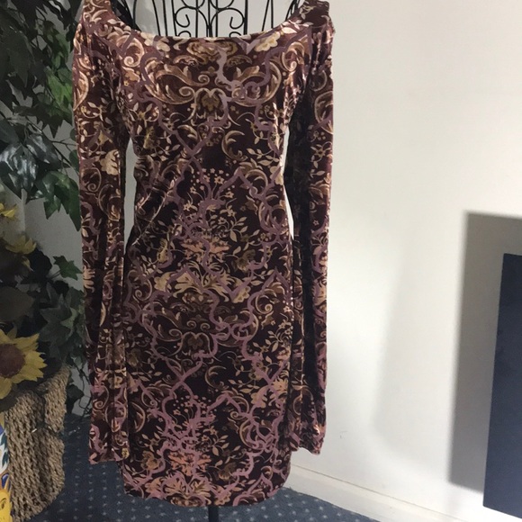 FREE PEOPLE PRINT DRESS W/ STRETCH - Picture 4 of 4